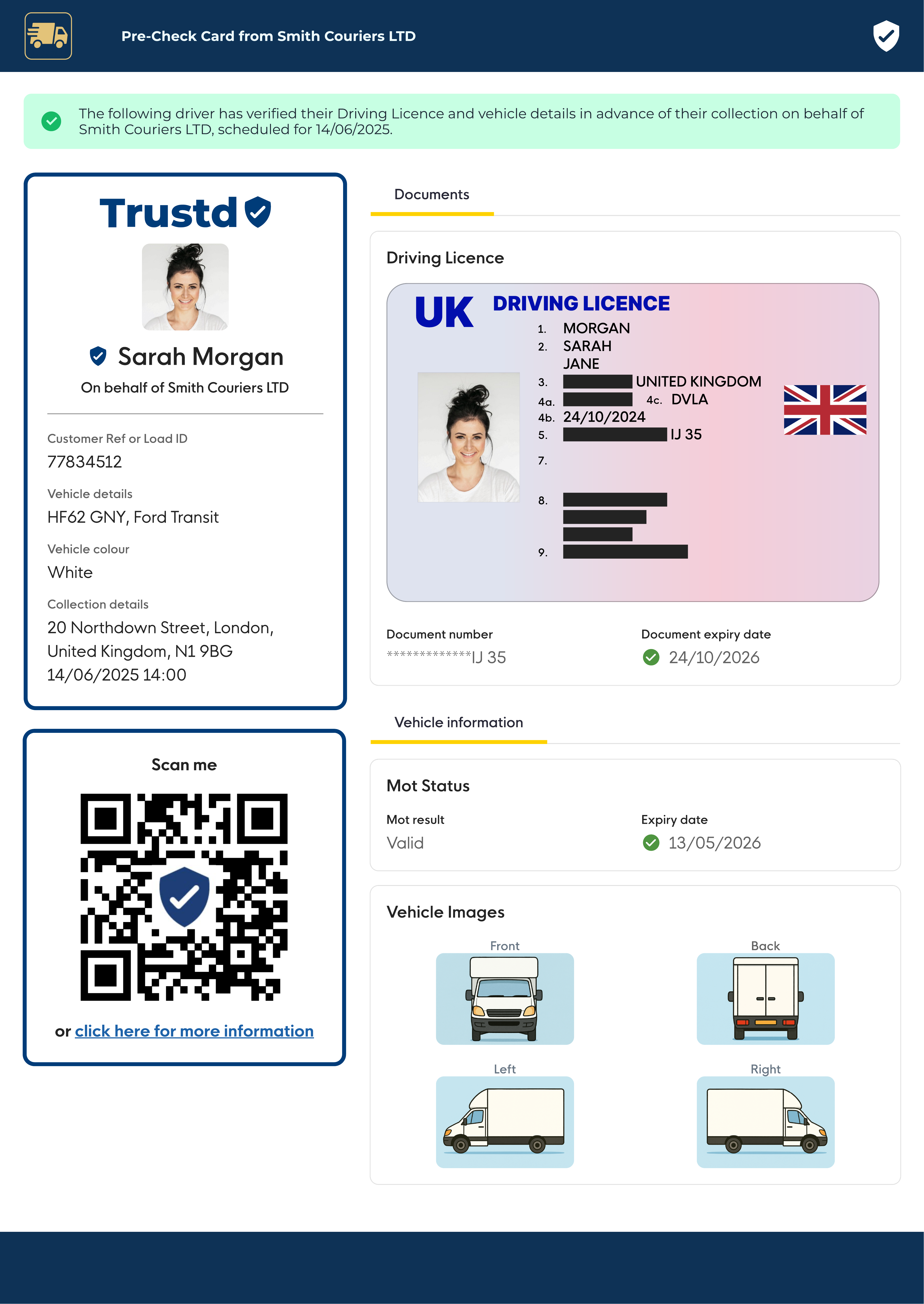 Example Pre-Check Card